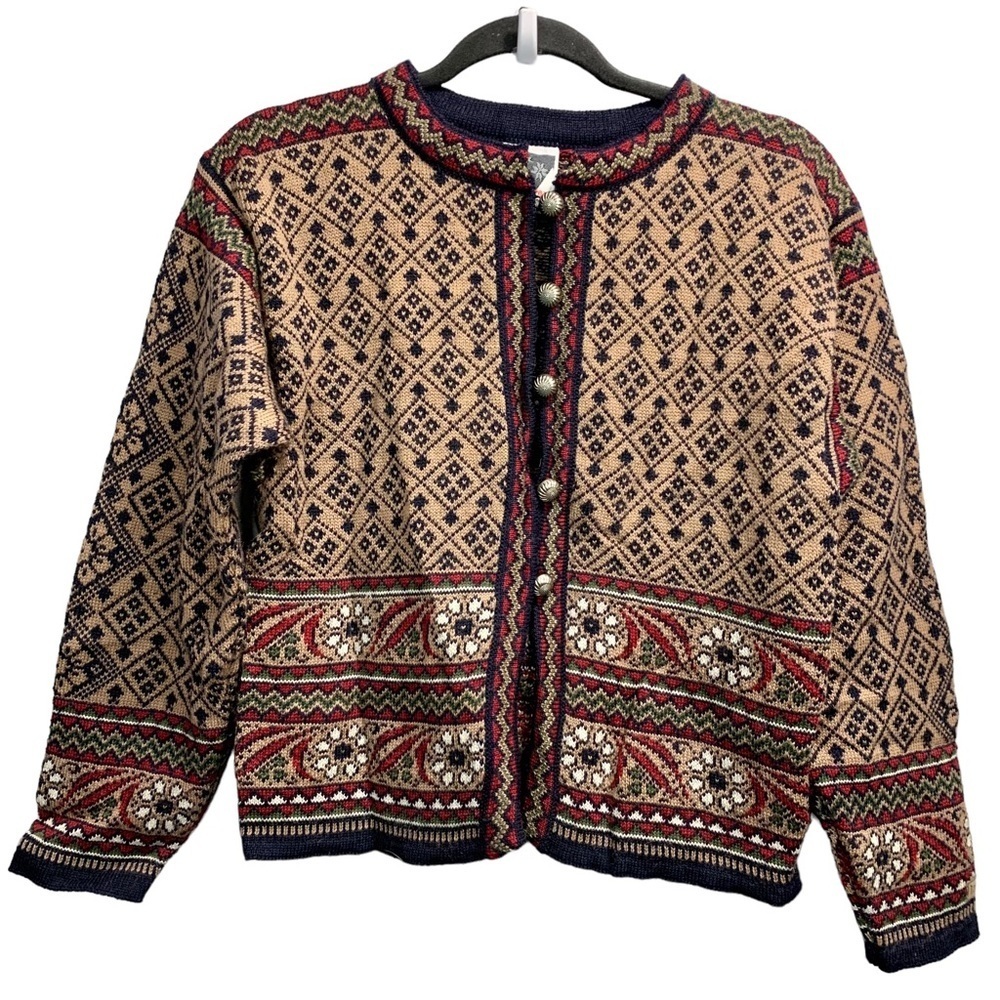 Dale of Norway Nordic Fair Isle‎ Wool Cardigan Sweater